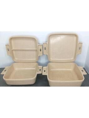 2 LittonWare Microwave Cookware 1.5qrt & 1qt Casserole Square Dish 39275,274,271